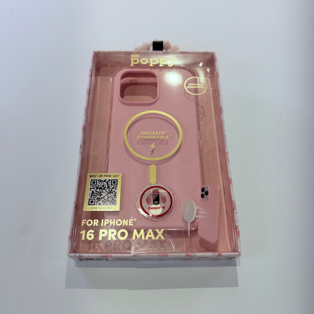 XO Poppy iPhone 16 Pro Max Case Pink Silicone MagSafe Compatible 325B1